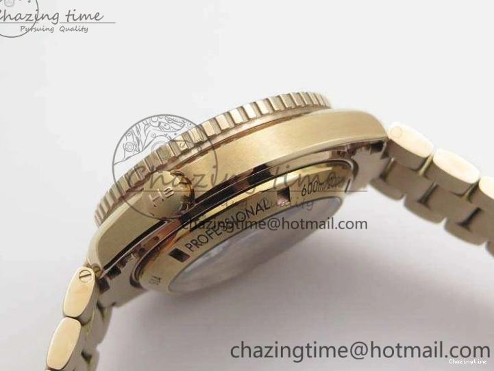 0328 Seamaster Pro Chrono RG Best Edition Black Ceramic Black Dial On RG Bracelet A ComfortFit 8130